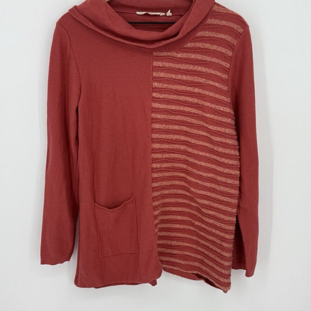 Soft Surroundings Women's Lyrical Cowl Neck Sweater Coral Size Large